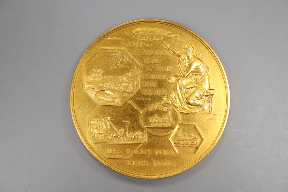 A gold plated medallion